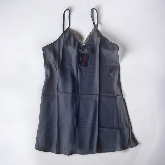 NWT Popsi Lingerie, slinky black chemise slip size L - Picture 1 of 2